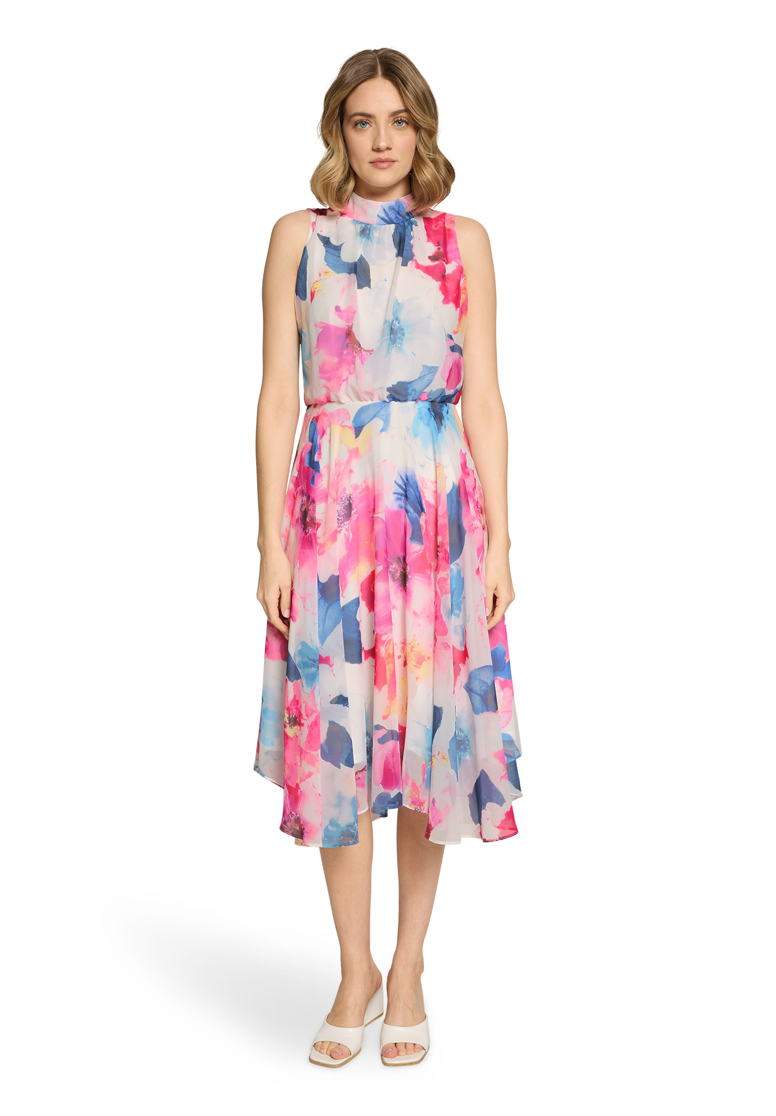 Vera Mont Cocktailkleid, Raffung, FüR Damen, Weiß|Pink, 42
