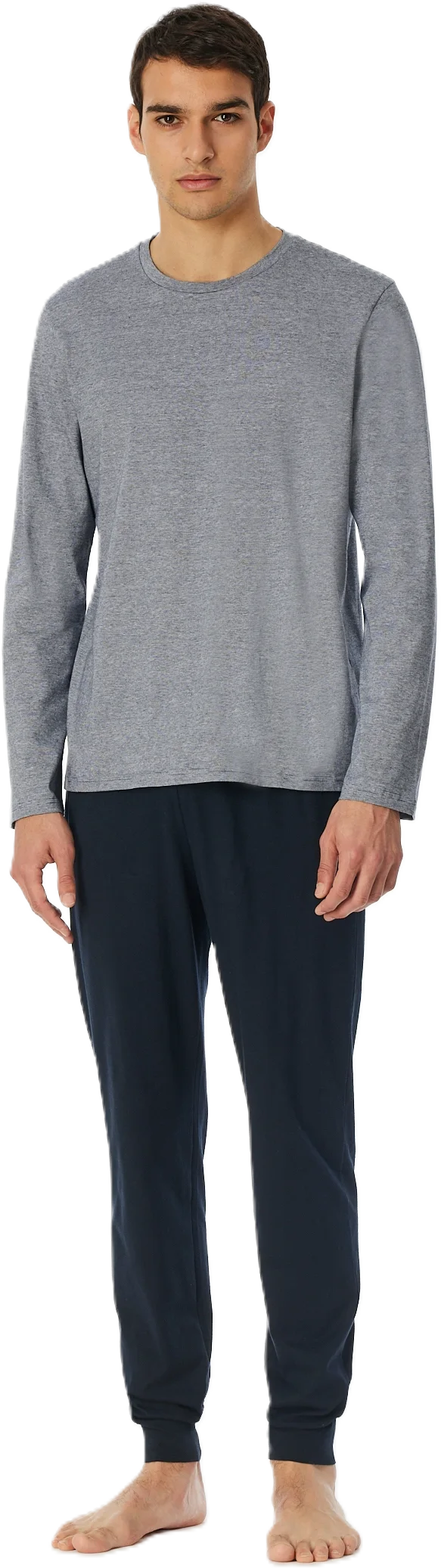 Schiesser Casual Essentials Schlafanzug, Single-Jersey, FüR Herren, Blau, 54