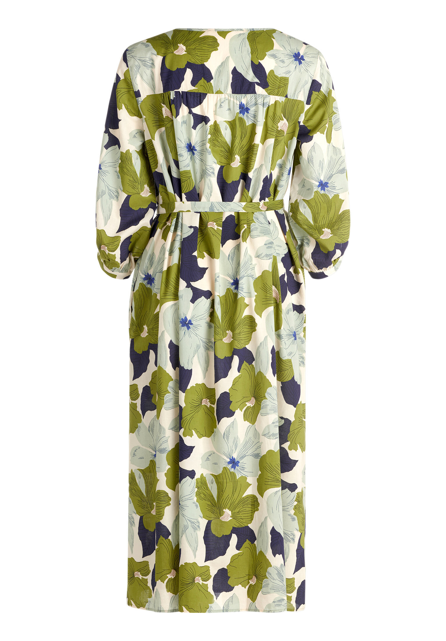 Cartoon Blusenkleid, Schwingend, FüR Damen, Weiß|GrüN, 34