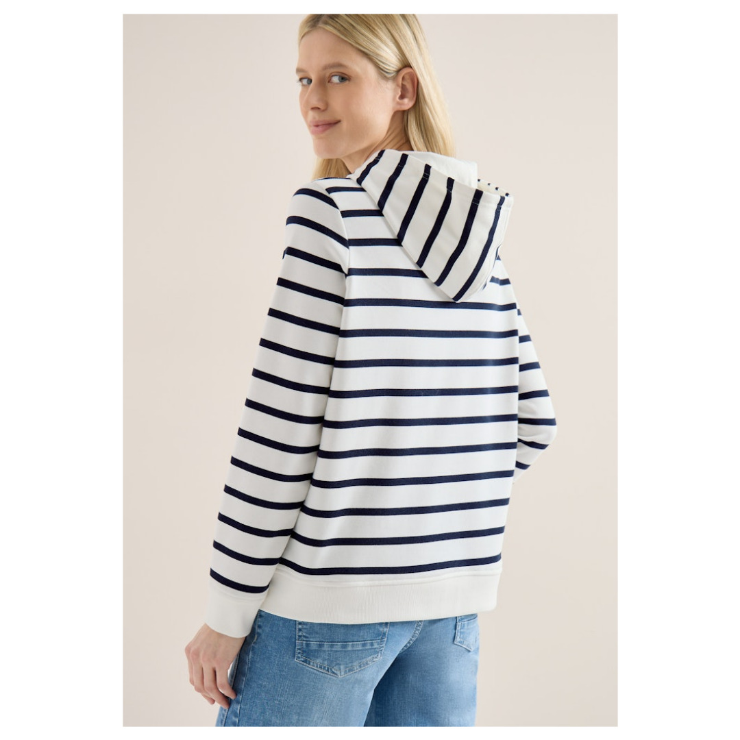 Cecil Hoodie, RippbüNdchen, FüR Damen, Blau, S
