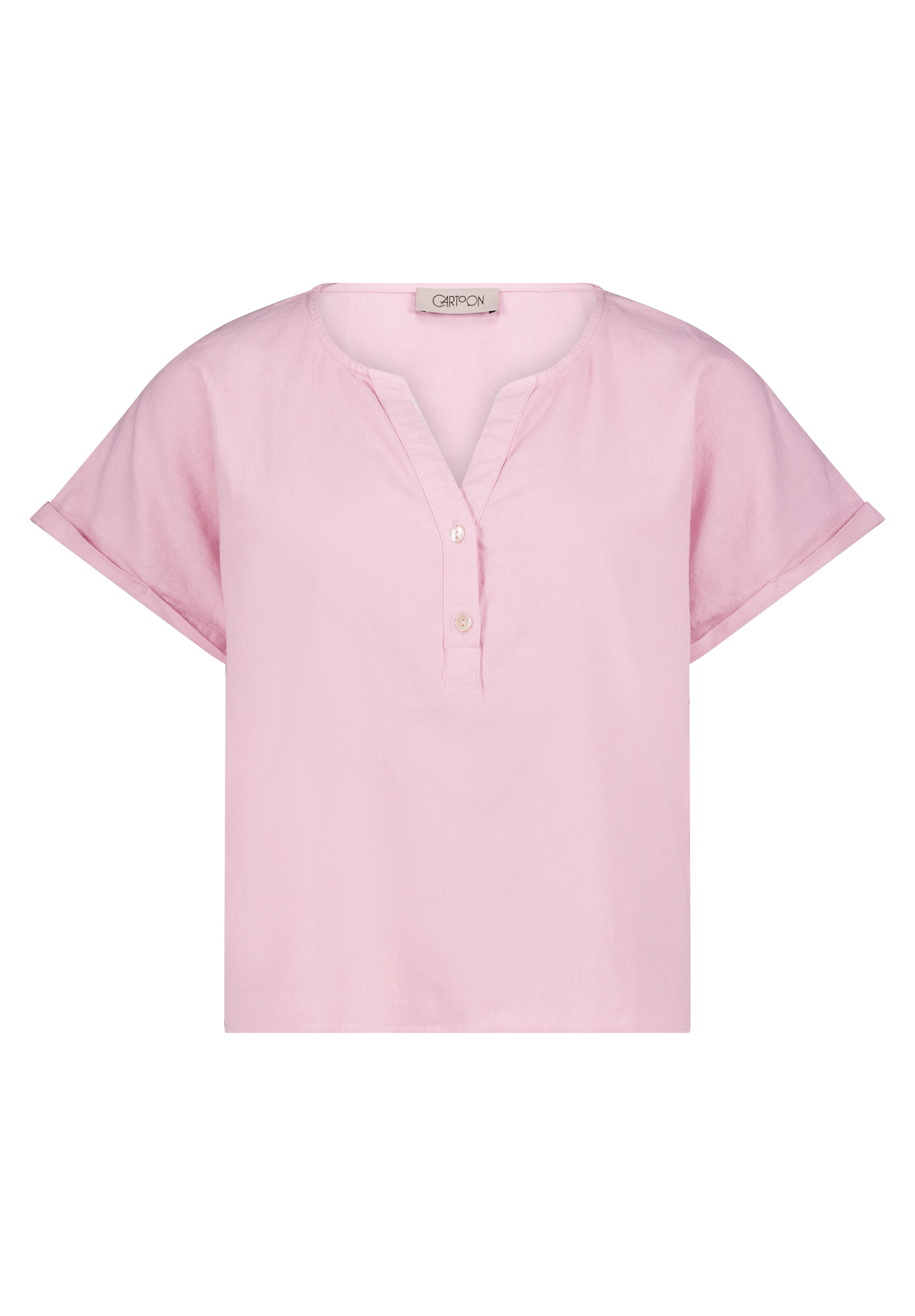 Cartoon Shirtbluse, Split-Neck, FüR Damen, Pink, 38