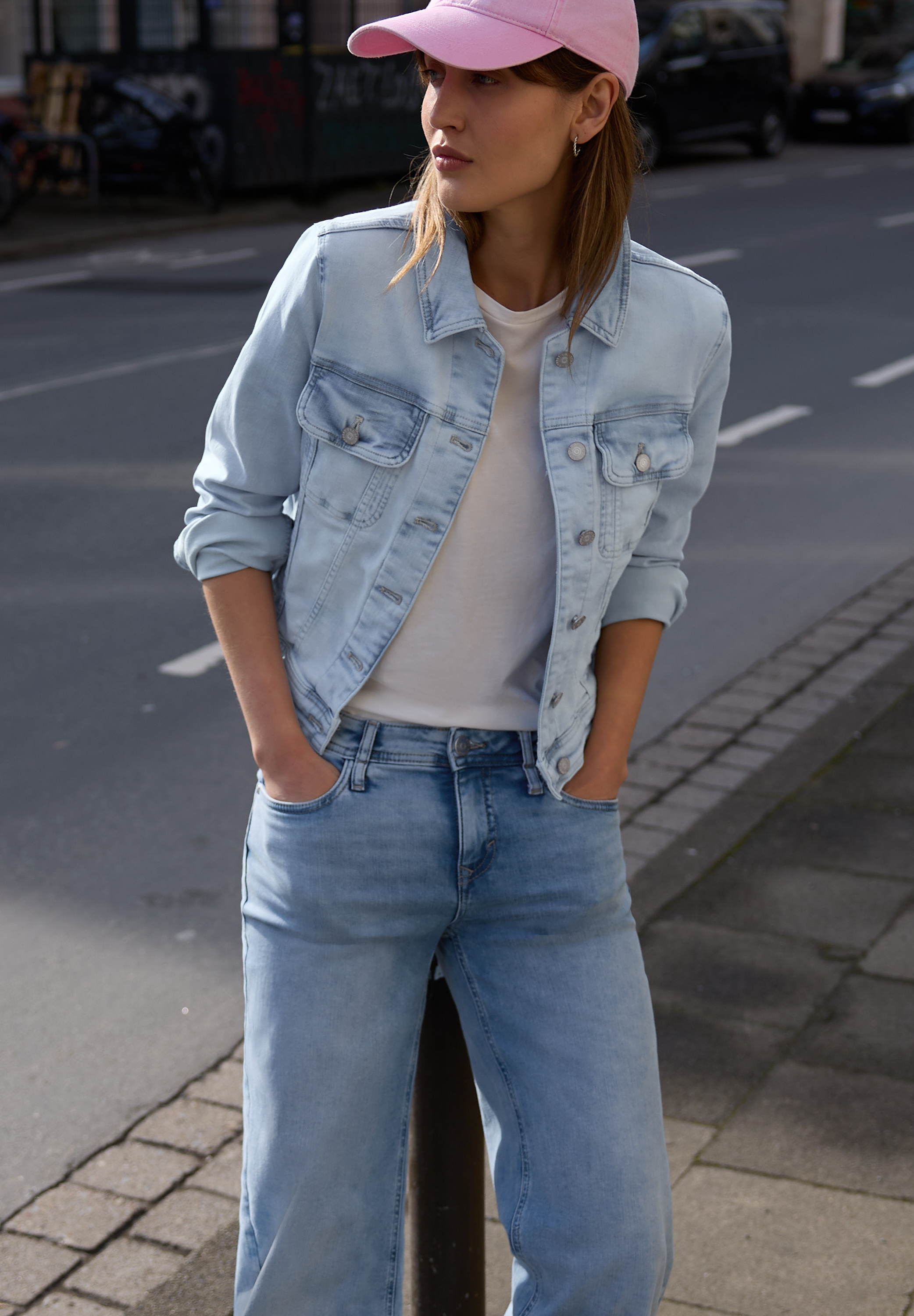 Street One Studio Jeansjacke, Klappkragen, FüR Damen, Blau, 38