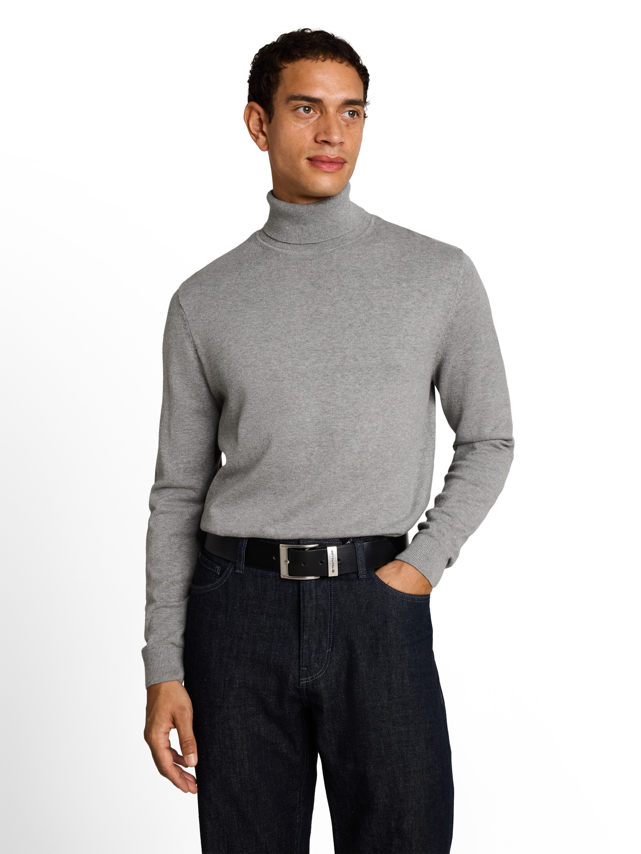 Tom Tailor Rollkragenpullover, Baumwolle, FüR Herren, Grau, L-image
