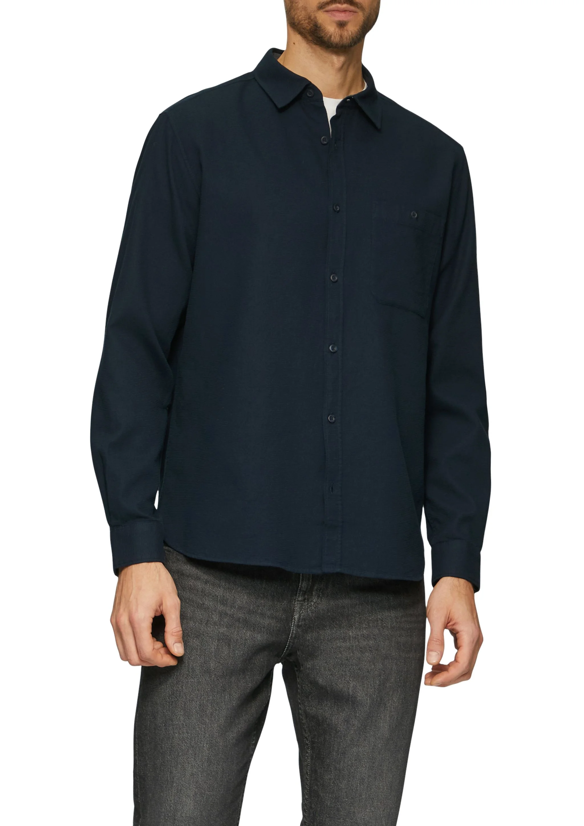 s.Oliver Freizeithemd, Baumwolle, Regular-Fit, FüR Herren, Blau, S