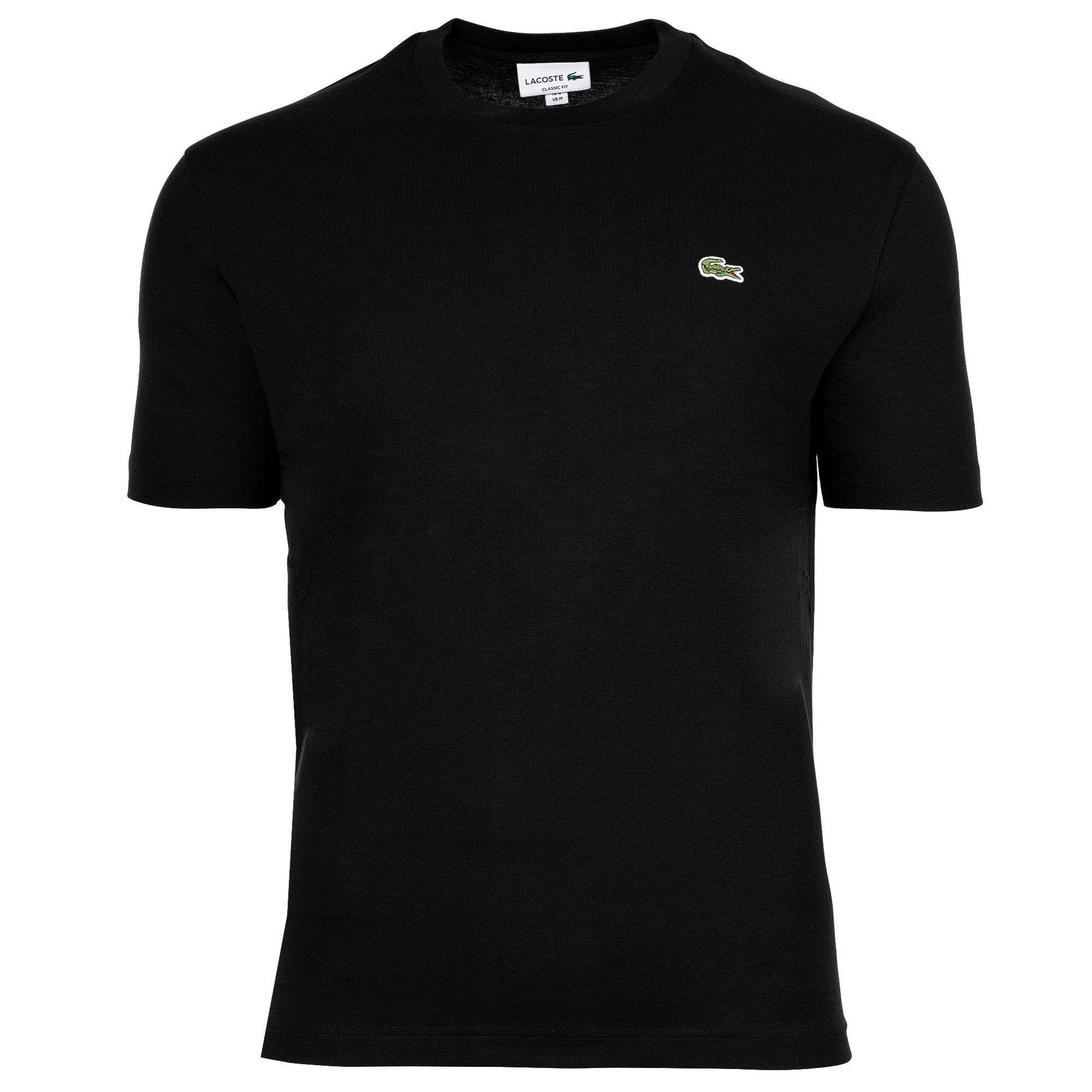 Lacoste Herren T-Shirt, Rundhals - Classic Fit, Baumwolle, Logo, Einfarbig, Schwarz, M