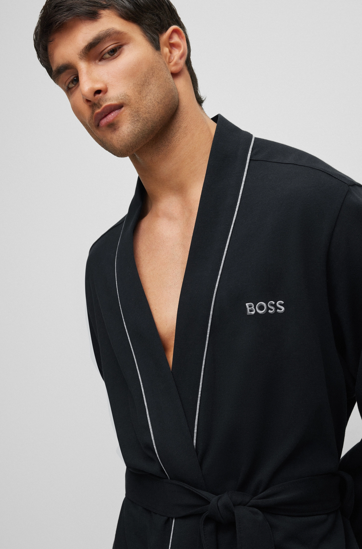 Boss Morgenmantel, Logo, FüR Herren, Schwarz, S