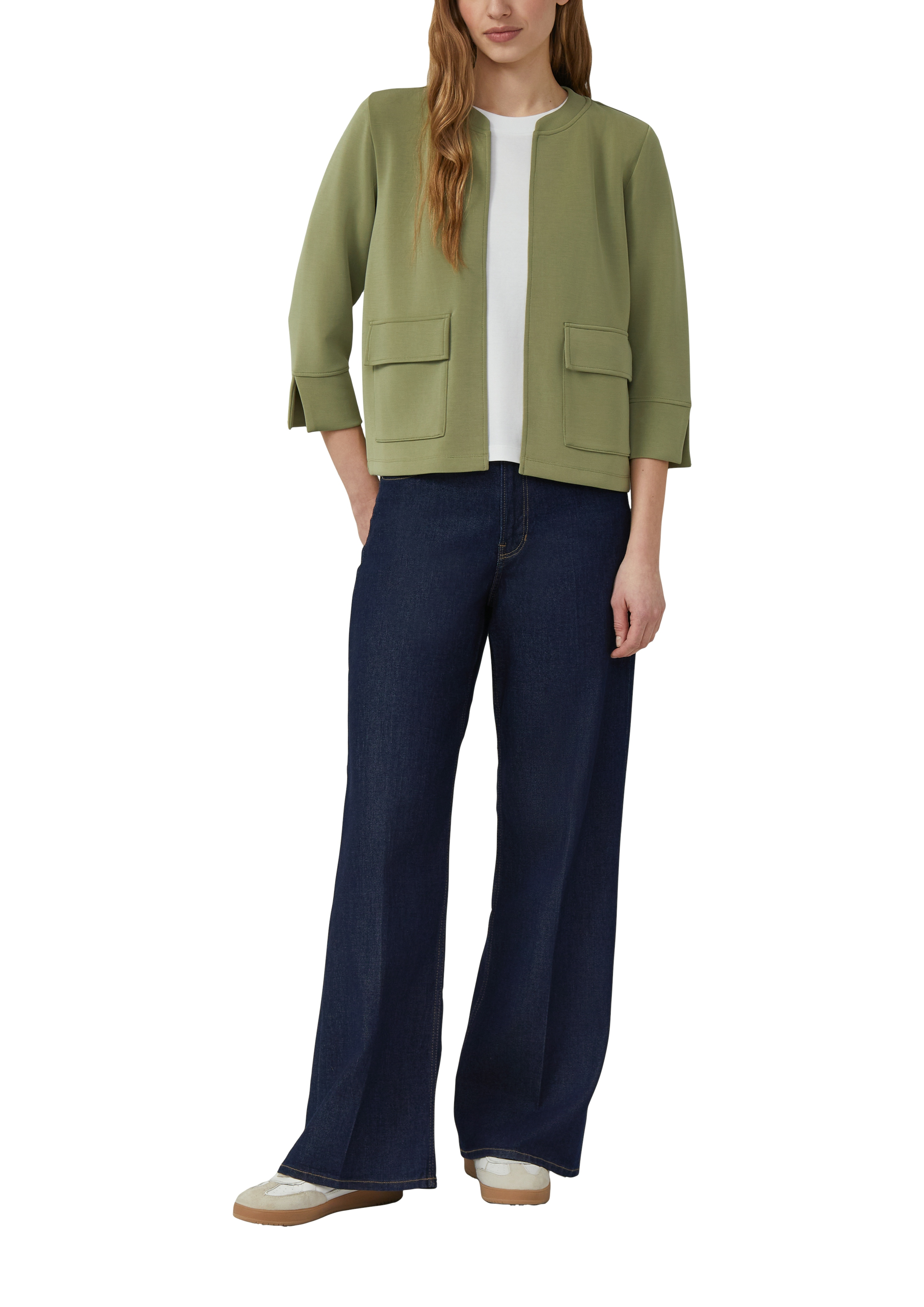 S.Oliver Red Label Sweatjacke, 3/4-Arm, FüR Damen, GrüN, 44