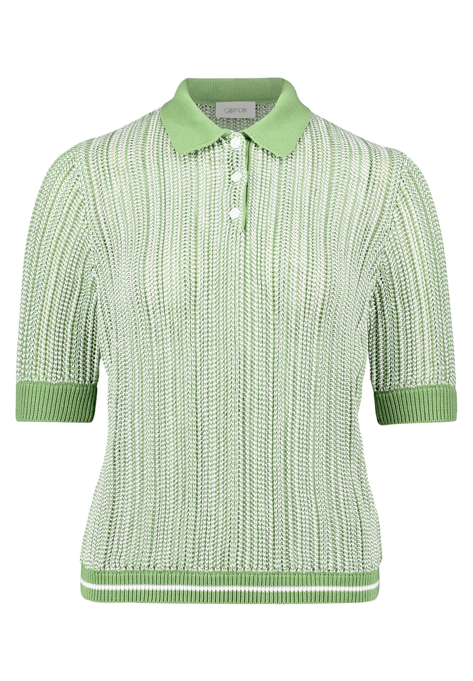 Cartoon Strickpullover Mit Kragen, GrüN, 38