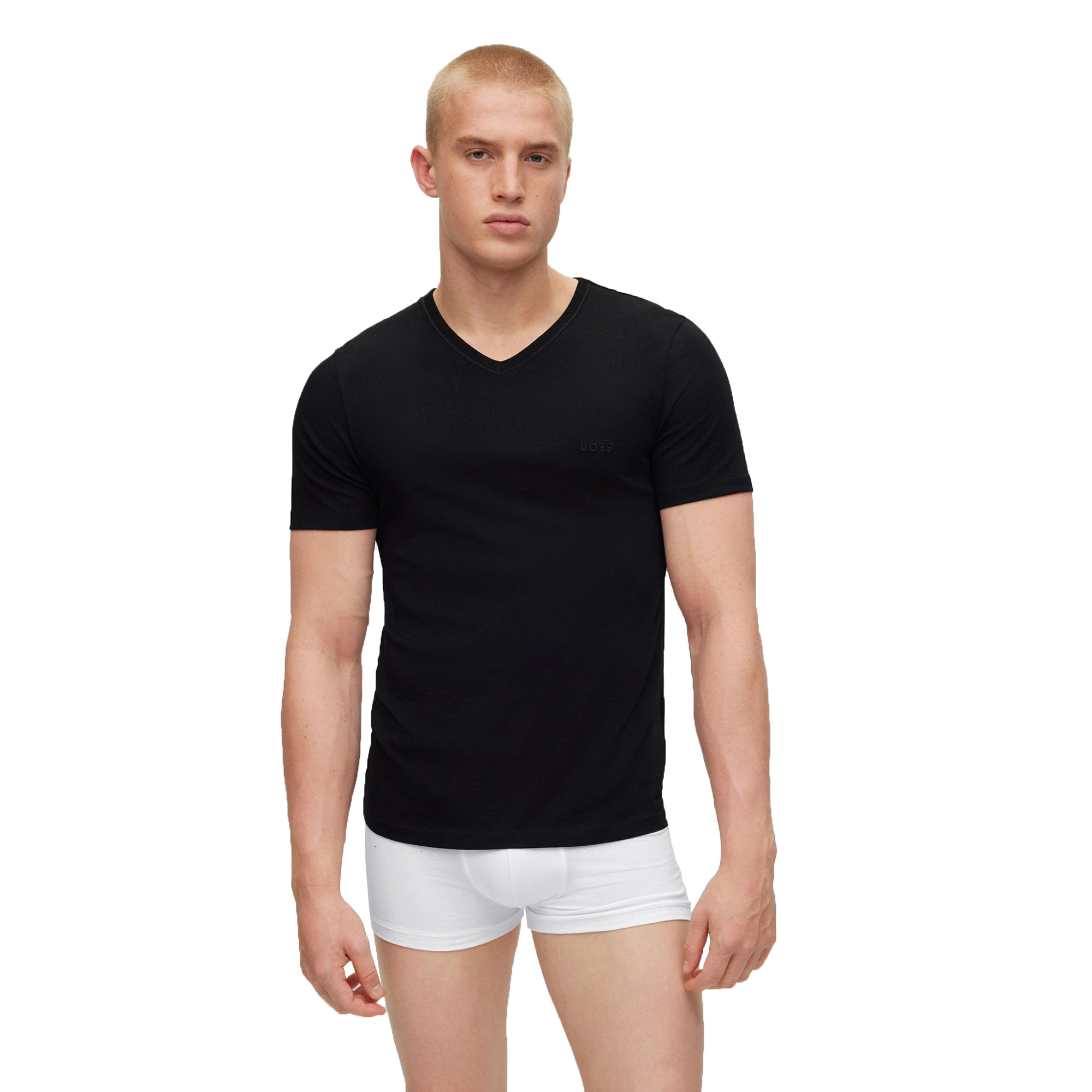 Boss T-Shirt, 3Er-Pack, V-Ausschnitt, FüR Herren, Schwarz, L
