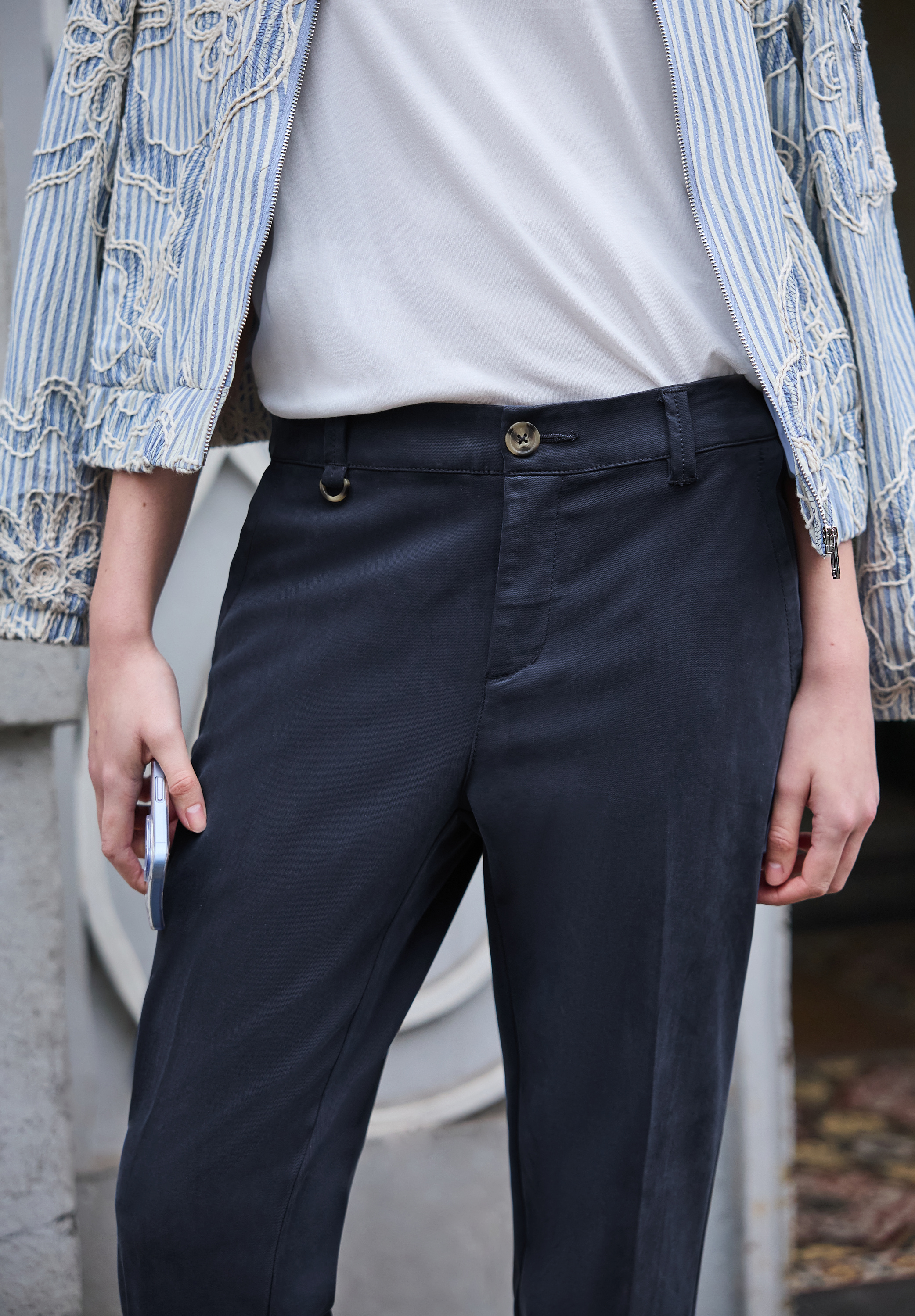 Street ONE Studio Chino, BüGelfalten, FüR Damen, Blau, 38/28