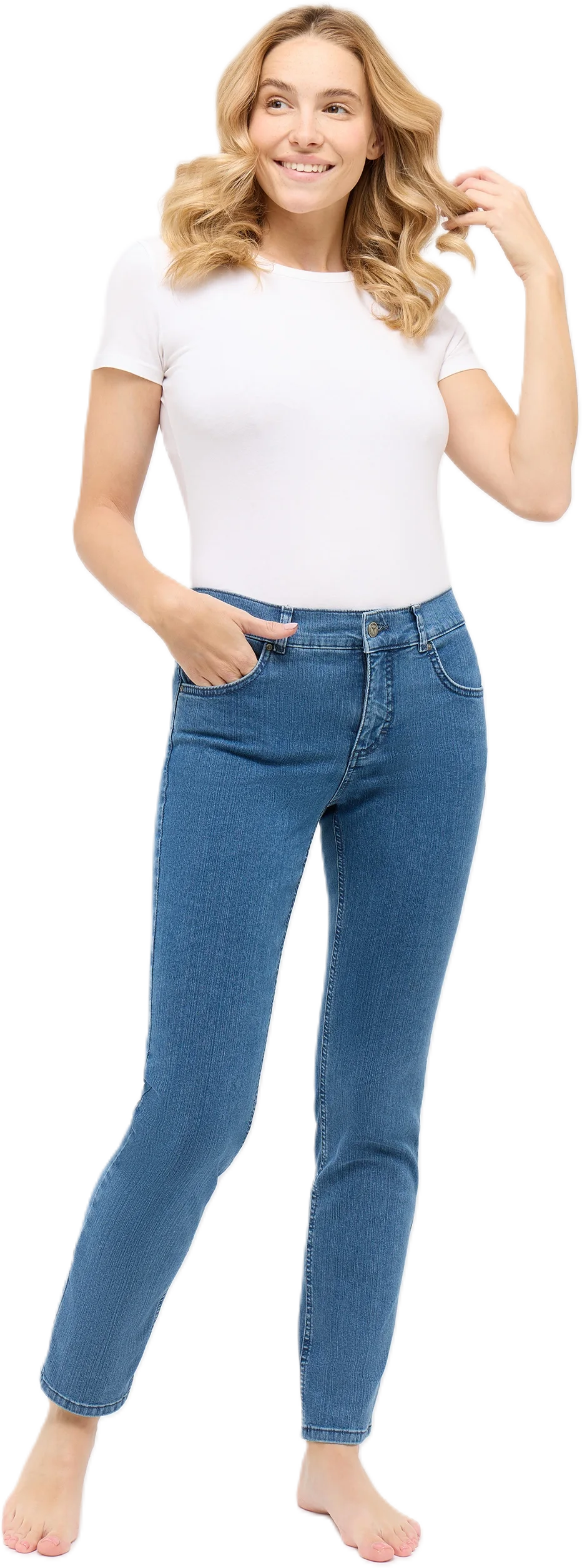 Angels Jeans "Cici", Regular Fit, Baumwoll-Stretch, FüR Damen, Blau, 46/L30