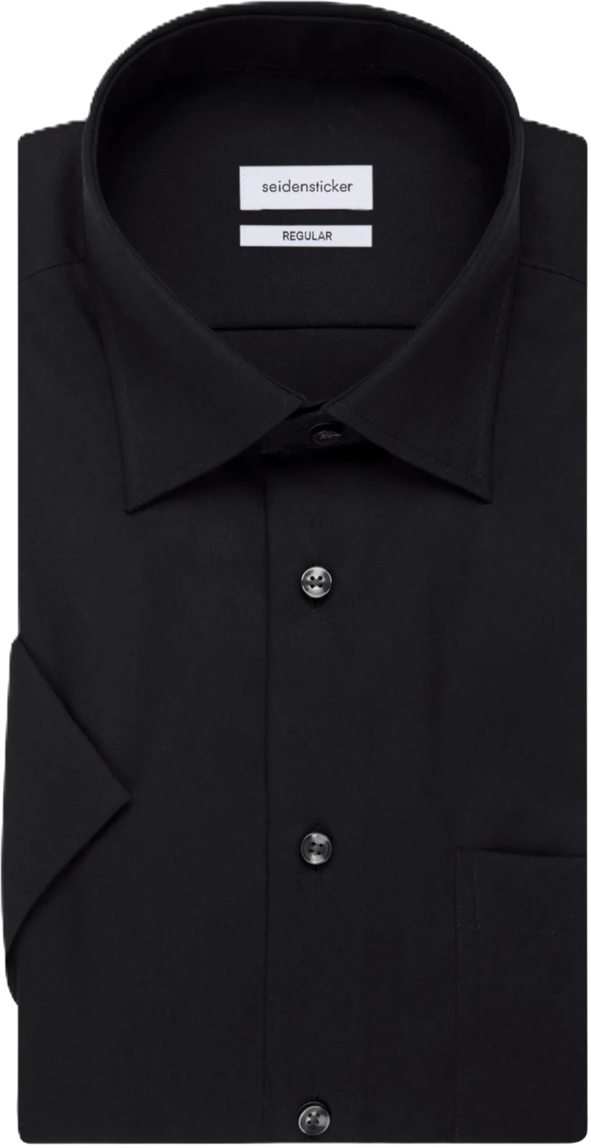 Seidensticker Smart Essentials Business-Hemd, Modern-Fit, Brusttasche, FüR Herren, Schwarz, 43