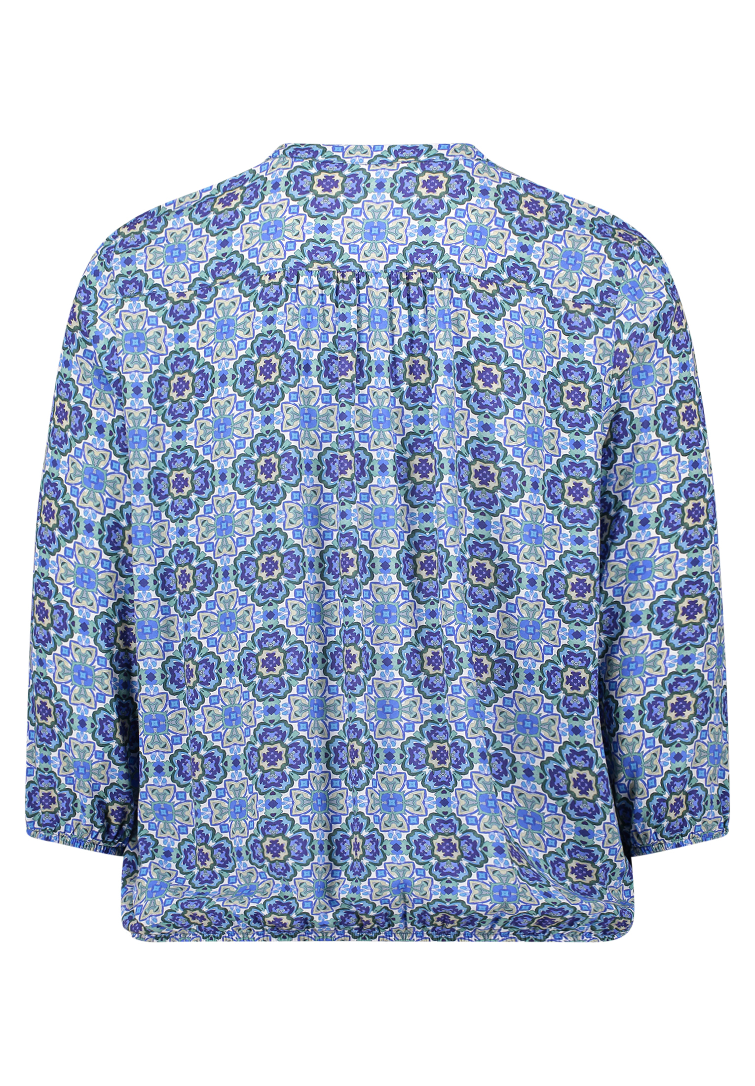 Cartoon Casual-Bluse Mit Muster, Blau, 36