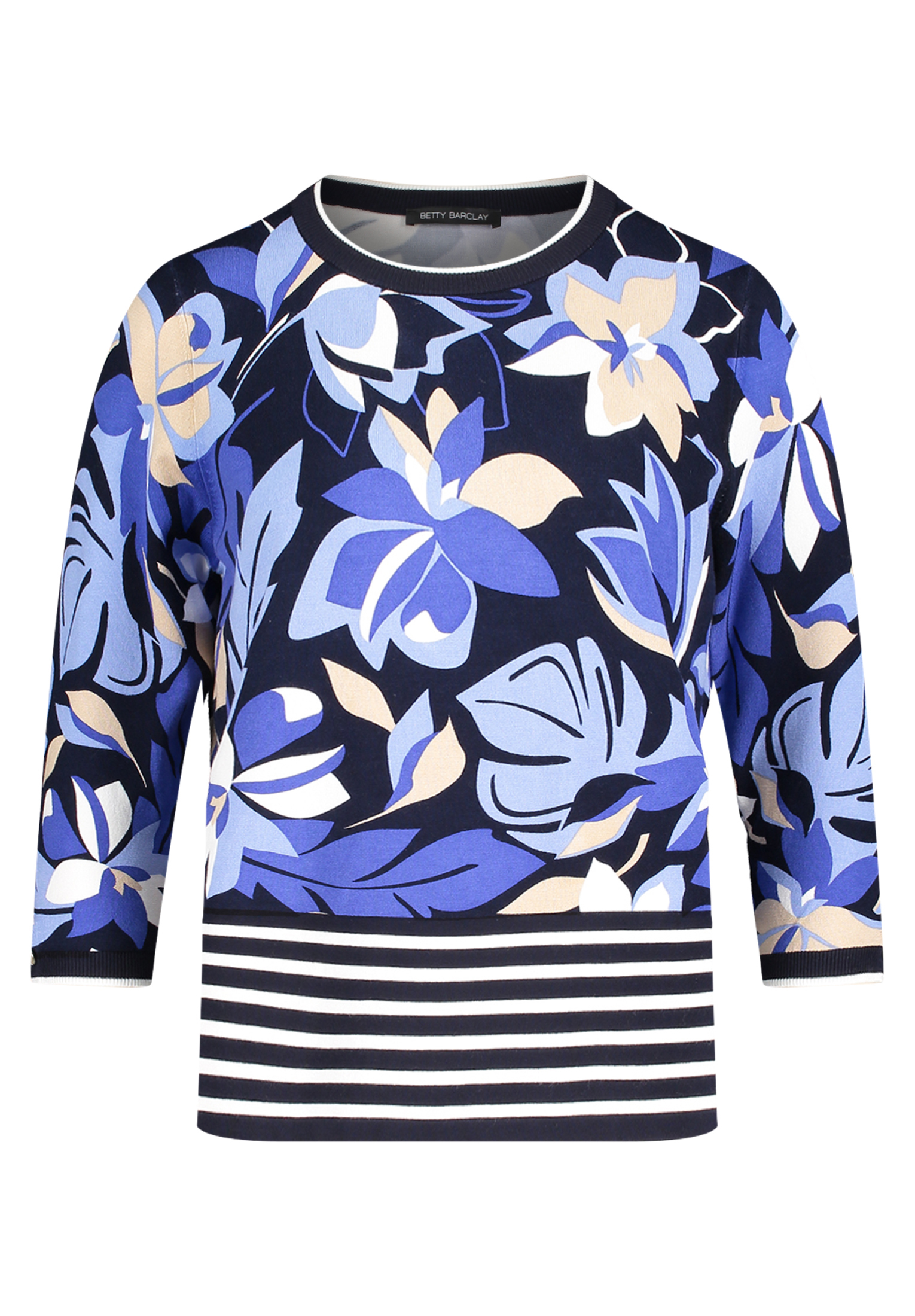Betty Barclay Feinstrickpullover Mit Blumenprint, Blau, 44