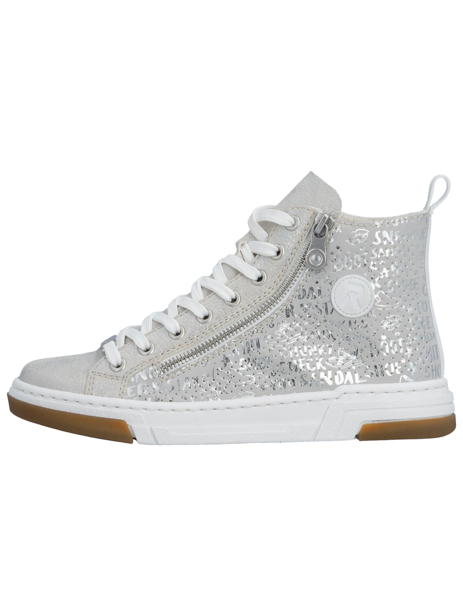 Rieker Lederimitat Sneaker, Silber, 40
