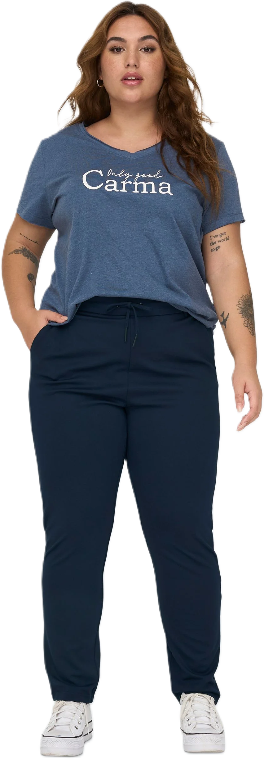Only Carmakoma Stoffhose, 7/8-LäNge, FüR Damen, Blau, 42/32