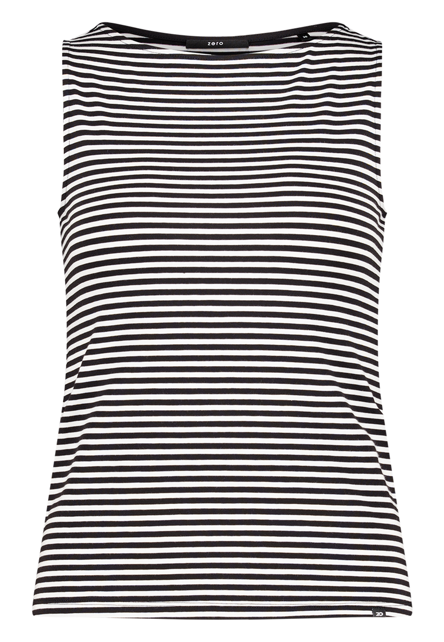 Zero Top, U-Boot-Ausschnitt, FüR Damen, Schwarz|Weiß, 44