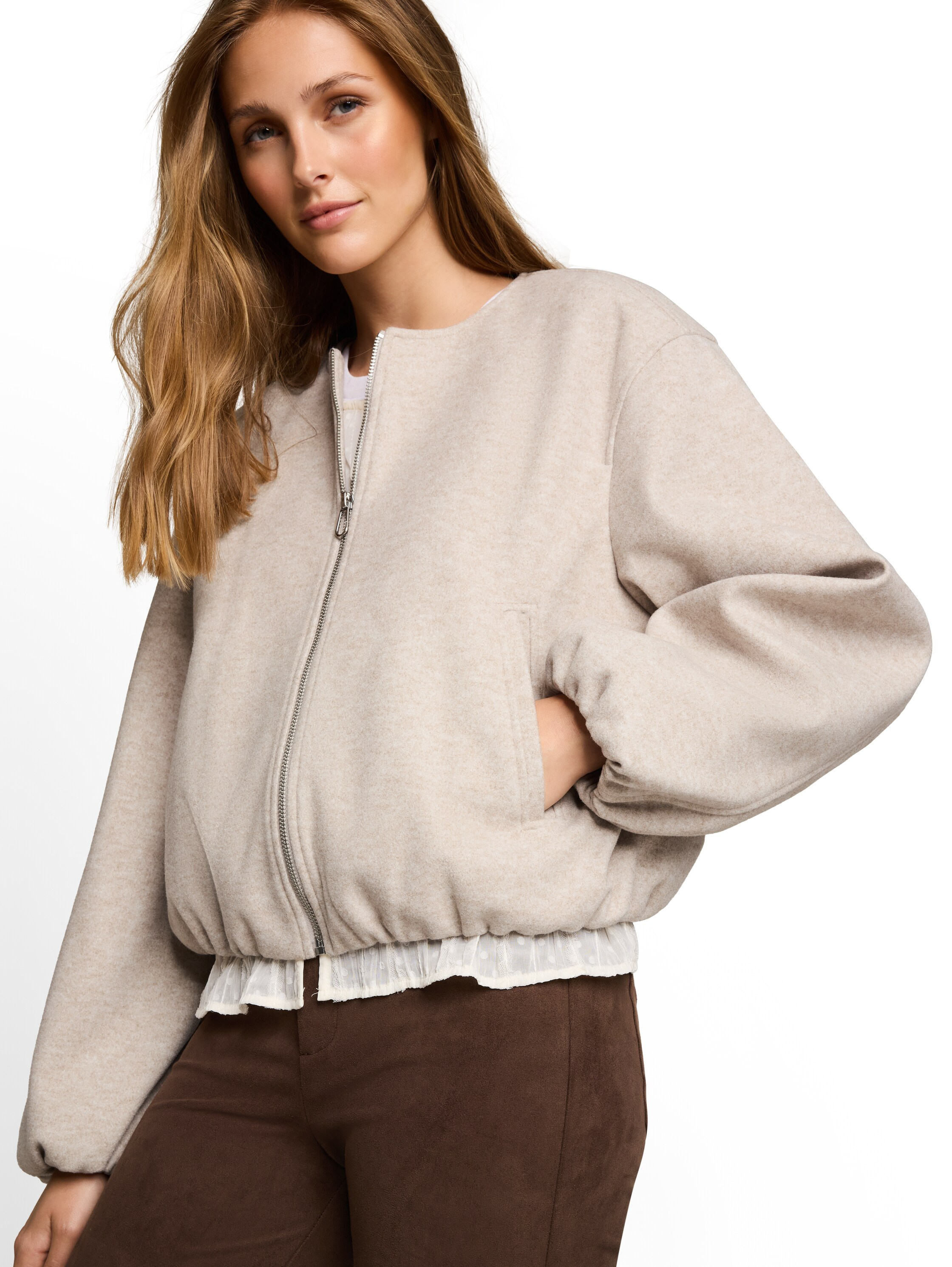 Denim TOM Tailor Blouson, ReißVerschluss, FüR Damen, Beige, S