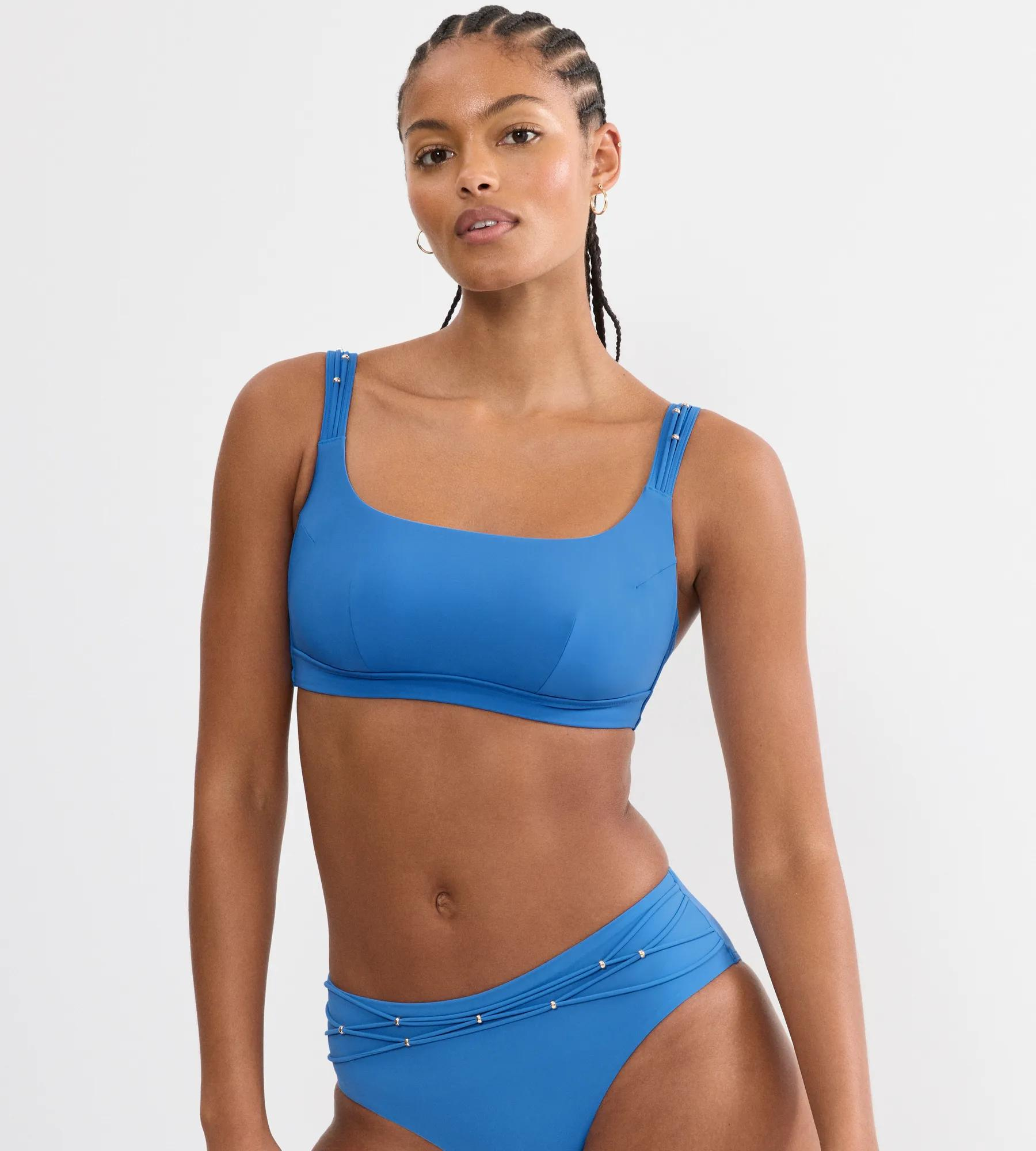 Triumph Bustier Bikini-Oberteil Palina Love By The Sea, Perlen, FüR Damen, Blau, 38 C