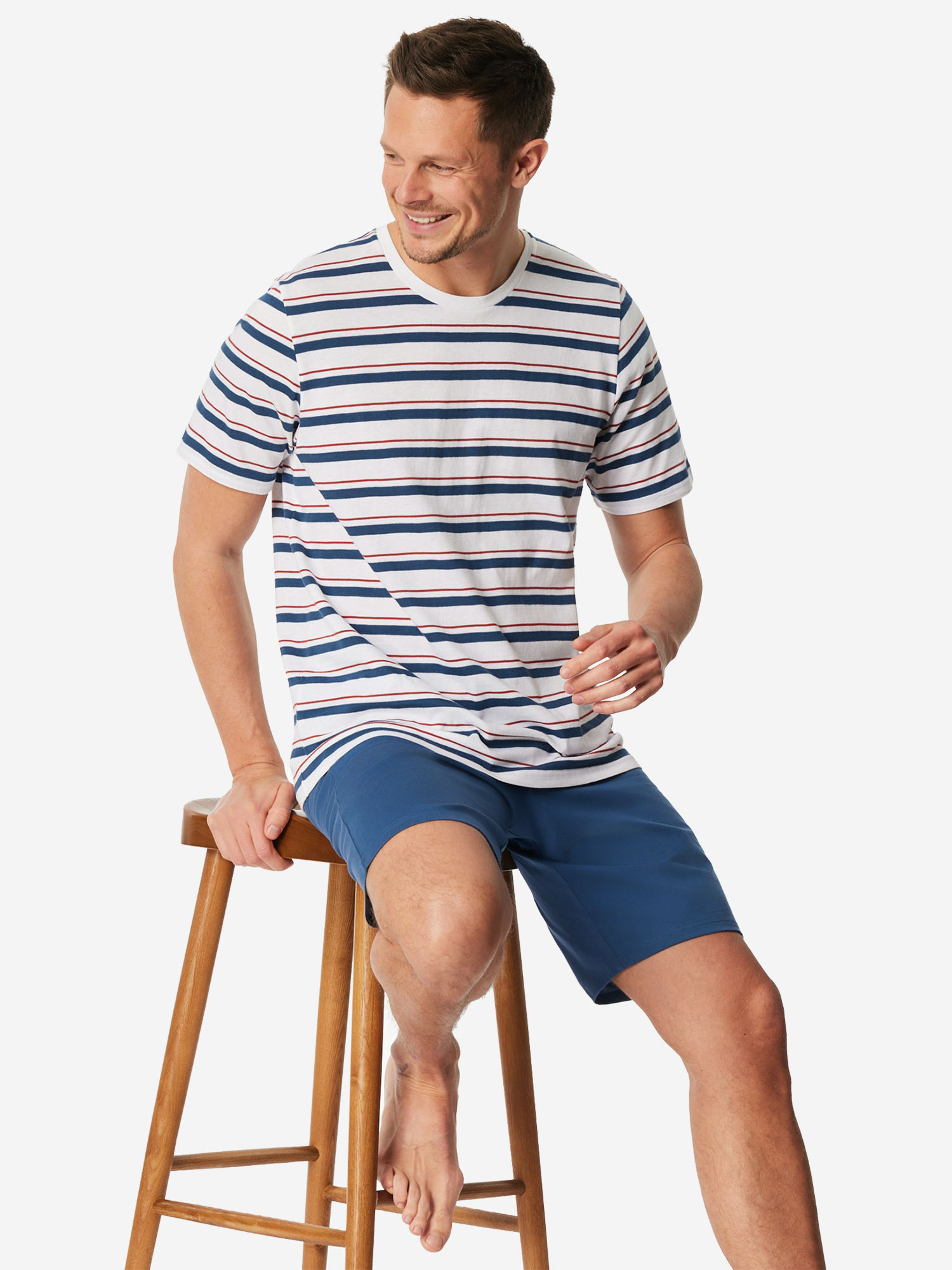 Schiesser Schlafanzug, Kurz, FüR Herren, Blau, 52