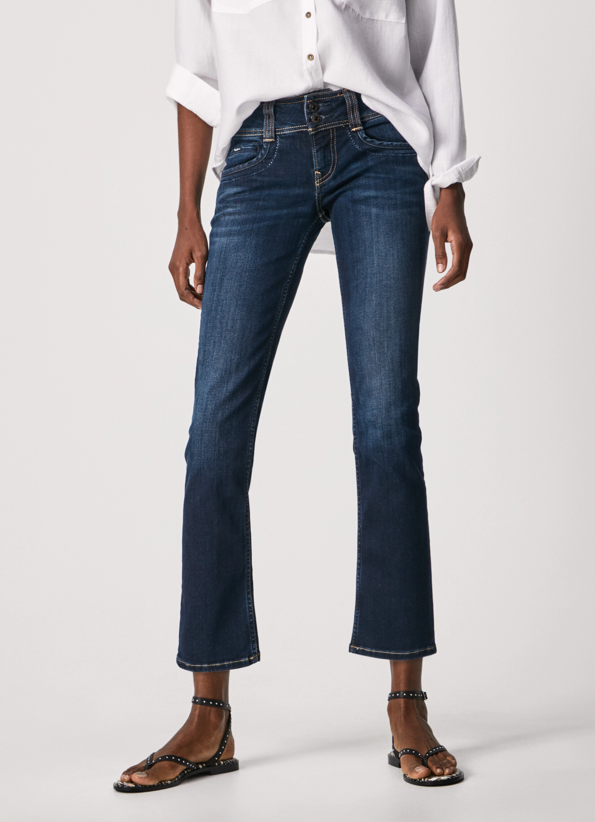 Pepe Jeans Jeans, Bootcut-Fit, 7/8-LäNge, FüR Damen, Blau, 26/30