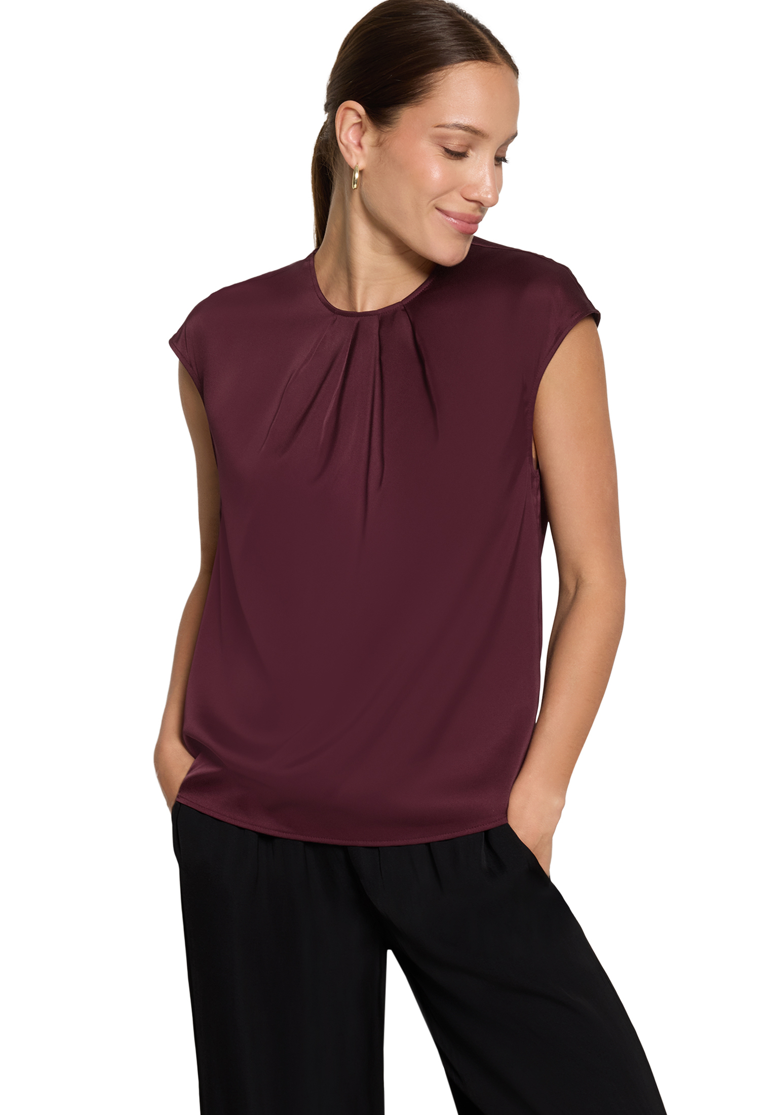 Zero Shirtbluse, Kurzarm, FüR Damen, Rot, 36