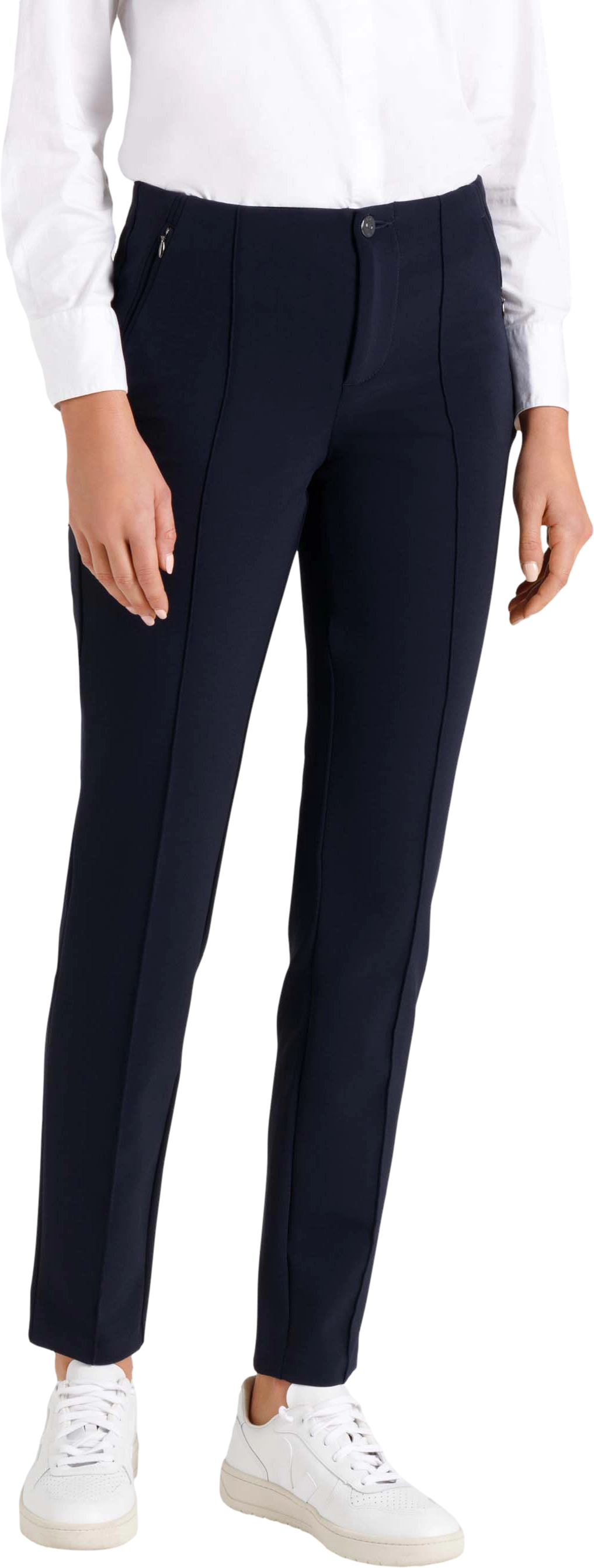 Mac Stoffhose "Anna", Slim-Fit, Paspeltaschen, FüR Damen, Blau, W42/L28
