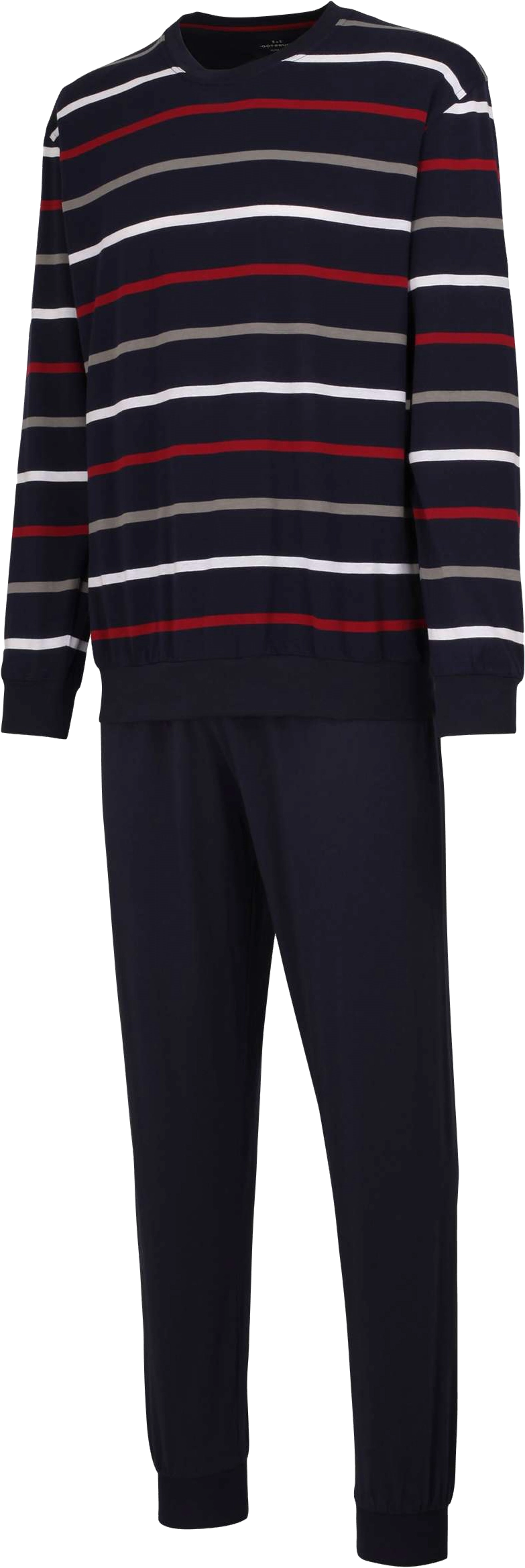 GöTzburg Schlafanzug, Lang, Rundhalsausschnitt, Gestreift, FüR Herren, Blau, 48