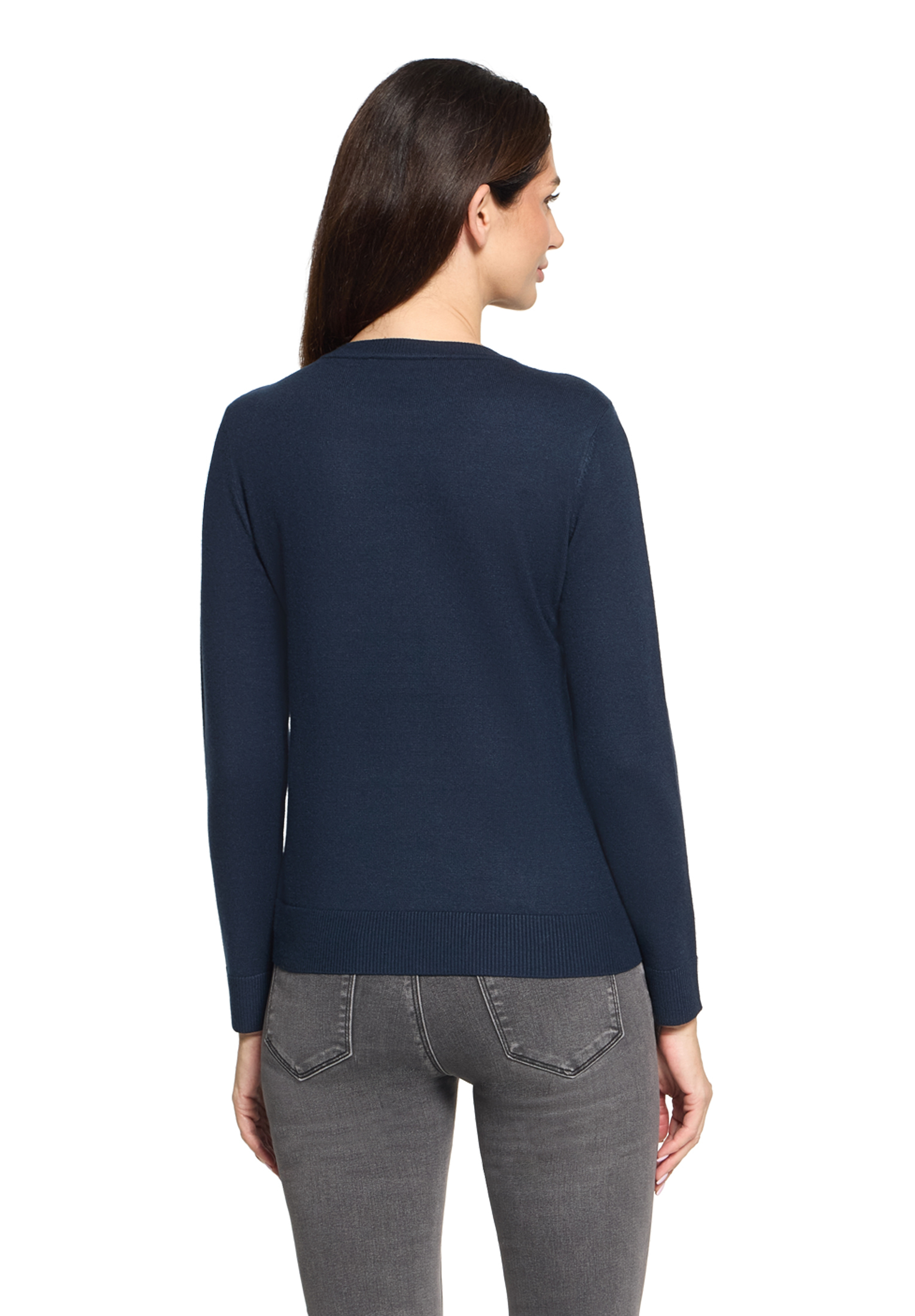 Betty Barclay Basic-Strickpullover Mit Rundhalsausschnitt, Blau, 48