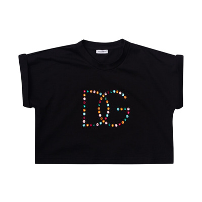 Logo T-shirt Dolce & Gabbana , Zwart , Dames