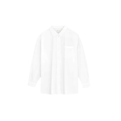 Image of Klassieke Witte Katoenen Popeline Overhemd Skall Studio , White , Dames