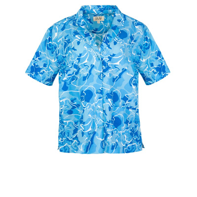 Image of Oversized Tshirt met korte mouwen en Pool Water Print Jaaf , Blue , Dames