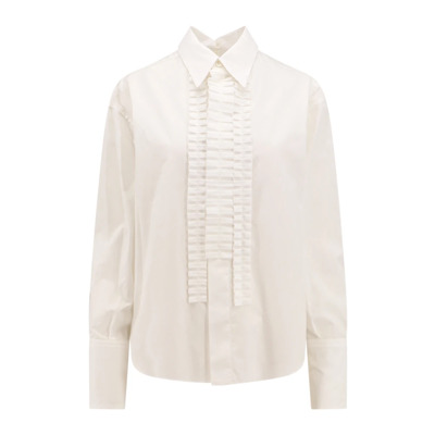 Image of Organisch katoenen damesoverhemd met verborgen sluiting Marni , White , Dames
