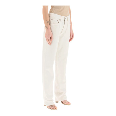 Image of Lana Straight Mid Rise Jeans Agolde , White , Dames