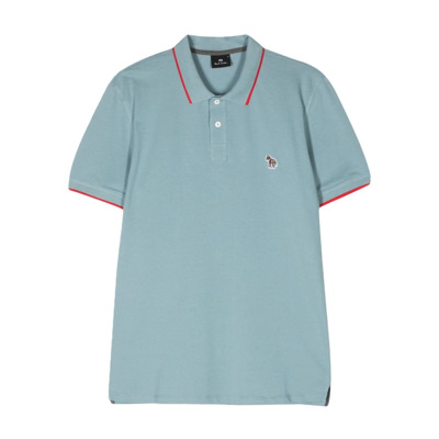 Image of Blauw Zebra Polo Shirt PS By Paul Smith , Blue , Heren