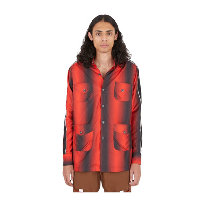 Image of Safari Shirt met Gerecycled Polyester Ahluwalia , Red , Heren