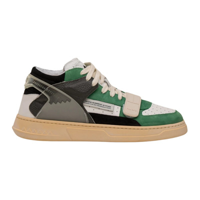 Image of Multicolor Leren Sneakers RUN OF , Green , Heren