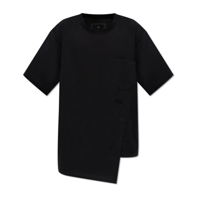 Image of Asymmetrisch T-shirt met logo Y-3 , Black , Dames