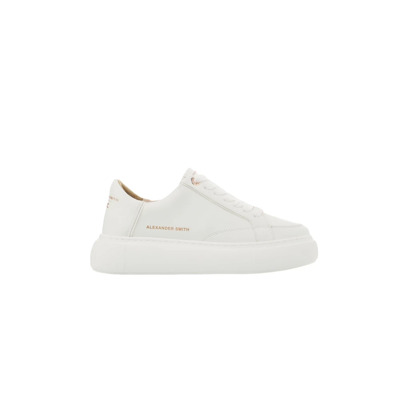 Image of witte sneakers met roségouden details Alexander Smith , White , Dames