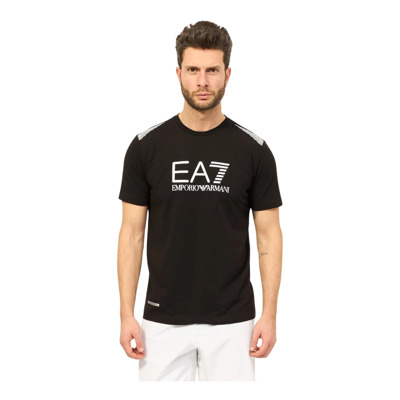 Image of Zwart T-shirt met Logo en Essentieel Design Emporio Armani EA7 , Black , Heren