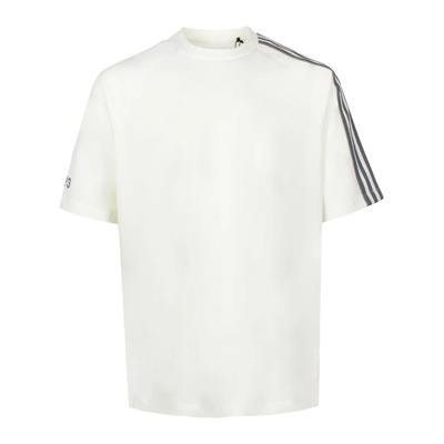 Image of Closure Jersey T-shirt met 3-Stripes Logo Y-3 , White , Heren
