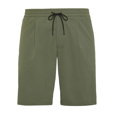 Image of Bermuda Shorts van Stretch Gerecycled Nylon Boggi Milano , Green , Heren