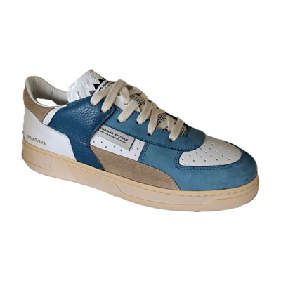 Image of Multicolor Leren Sneakers RUN OF , Blue , Heren