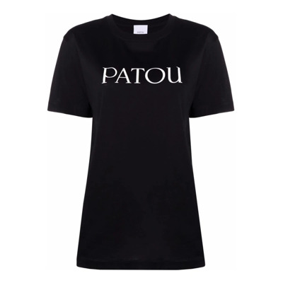 Image of Zwarte Biologisch Katoenen Crewneck T-shirt Patou , Black , Dames