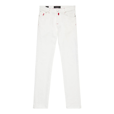 Image of Slim-Fit Witte Denim Jeans Kiton , White , Heren