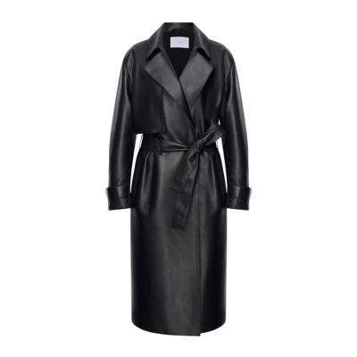 Image of Isabelle - Black Leather Coat VSP , Black , Dames