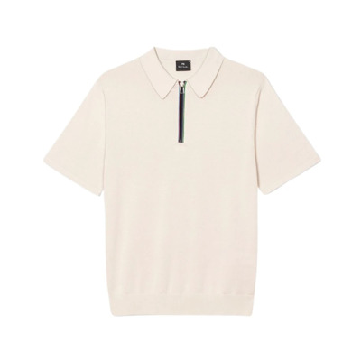 Image of Grijze Zip Neck Polo PS By Paul Smith , Gray , Heren