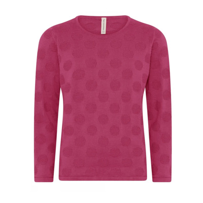 Image of Gestippelde O-Neck Pullover Blouse Skovhuus , Pink , Dames