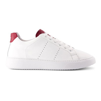 Image of Handgemaakte Ethische Sneakers Wit Rood National Standard , White , Heren