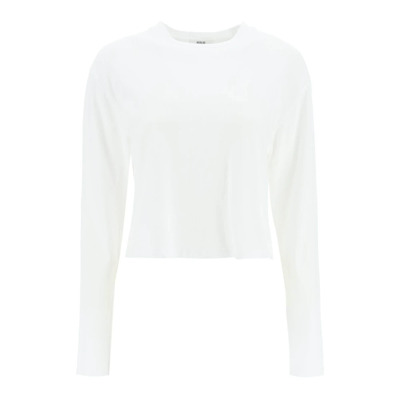 Image of Mason Longsleeve Crop T-shirt Agolde , White , Dames